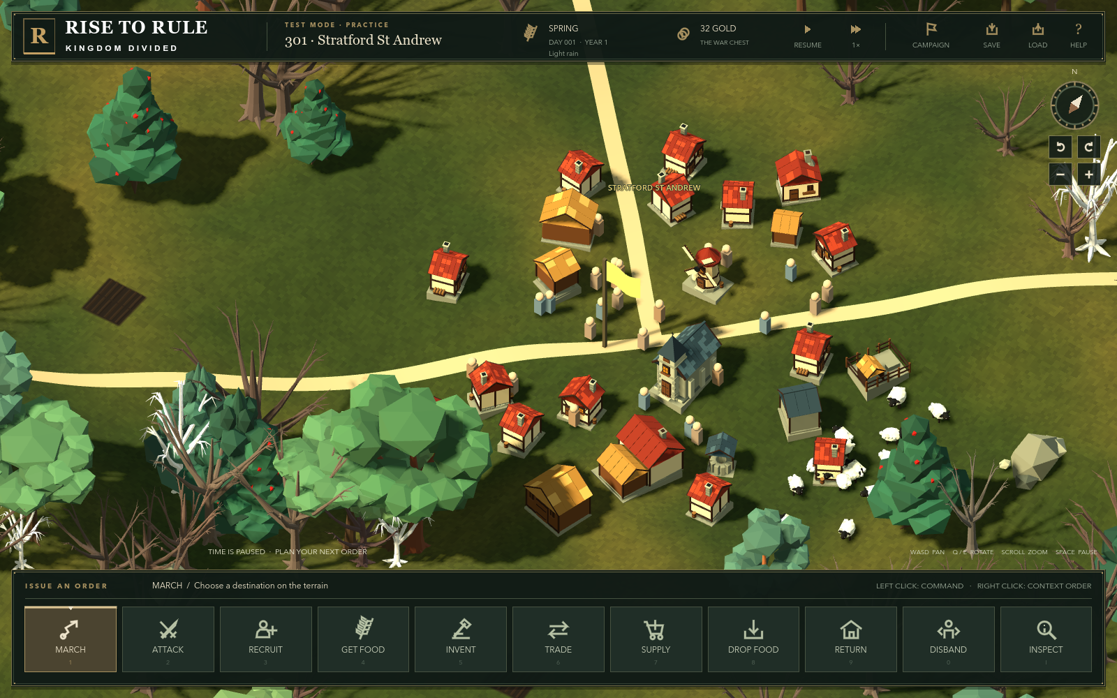 Stratford St Andrew village with houses, villagers and sheep